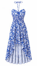Asymmetrical Dress with Halter Neck