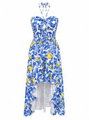 Asymmetrical Dress with Halter Neck