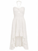 Asymmetrical Dress with Halter Neck