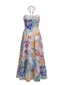 Asymmetrical Dress with Halter Neck
