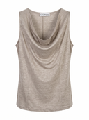 Top Lino a Maglia Collo Sciallato