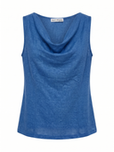 Top Lino a Maglia Collo Sciallato